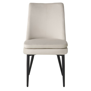 BHS LIVING Esszimmerstuhl, Küchenstuhl, Stuhl für den Wartebereich LIVIA Polstersessel mit hohem Rücken Samtstoff: elfenbein 60x47x89 cm